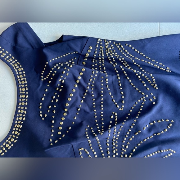 Lilly Pulitzer Midnight Blue Dress with Gold Accents - Picture 2 of 4